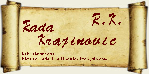 Rada Krajinović vizit kartica